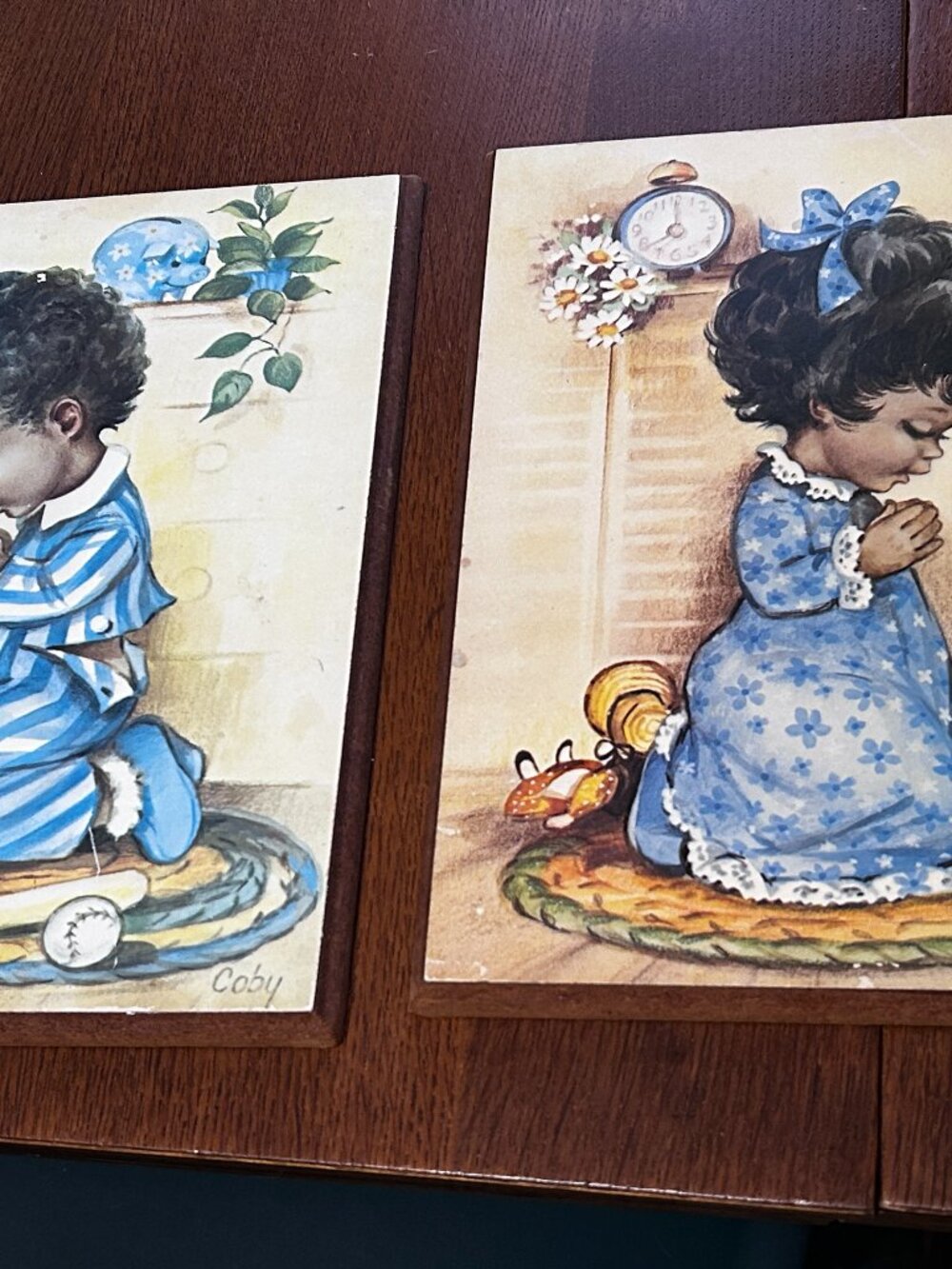 Vintage Coby art prints children praying